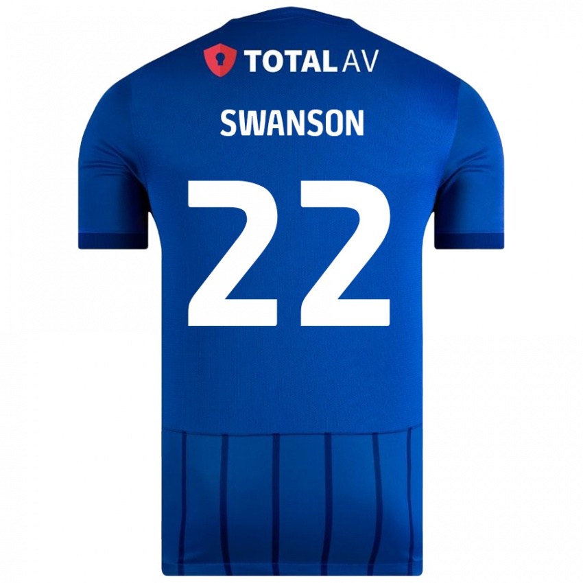 Mujer Camiseta Zak Swanson #22 Azul 1ª Equipación 2024/25 La Camisa México