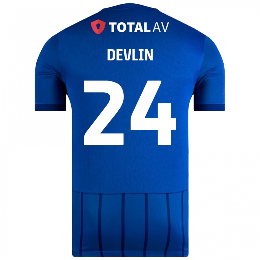 Mujer Camiseta Terry Devlin #24 Azul 1ª Equipación 2024/25 La Camisa México