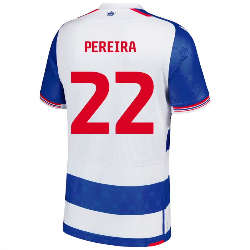 Mujer Camiseta Joel Pereira #22 Azul Blanco 1ª Equipación 2024/25 La Camisa México