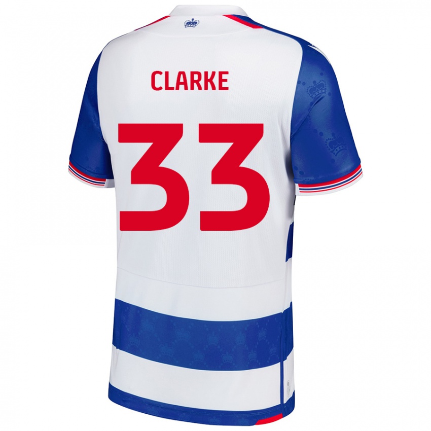 Mujer Camiseta John Clarke #33 Azul Blanco 1ª Equipación 2024/25 La Camisa México