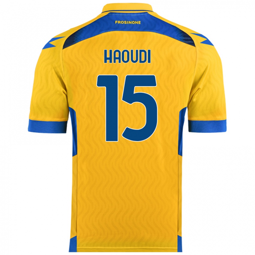 Mujer Camiseta Hamza Haoudi #15 Amarillo 1ª Equipación 2024/25 La Camisa México