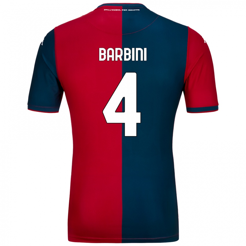 Mujer Camiseta Matteo Barbini #4 Rojo Azul Oscuro 1ª Equipación 2024/25 La Camisa México