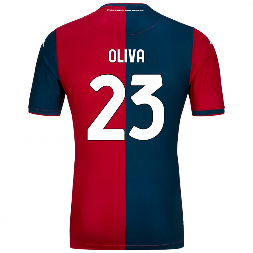 Mujer Camiseta Eleonora Oliva #23 Rojo Azul Oscuro 1ª Equipación 2024/25 La Camisa México