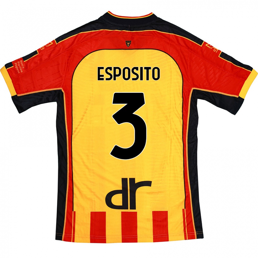 Mujer Camiseta Sebastian Esposito #3 Amarillo Rojo 1ª Equipación 2024/25 La Camisa México