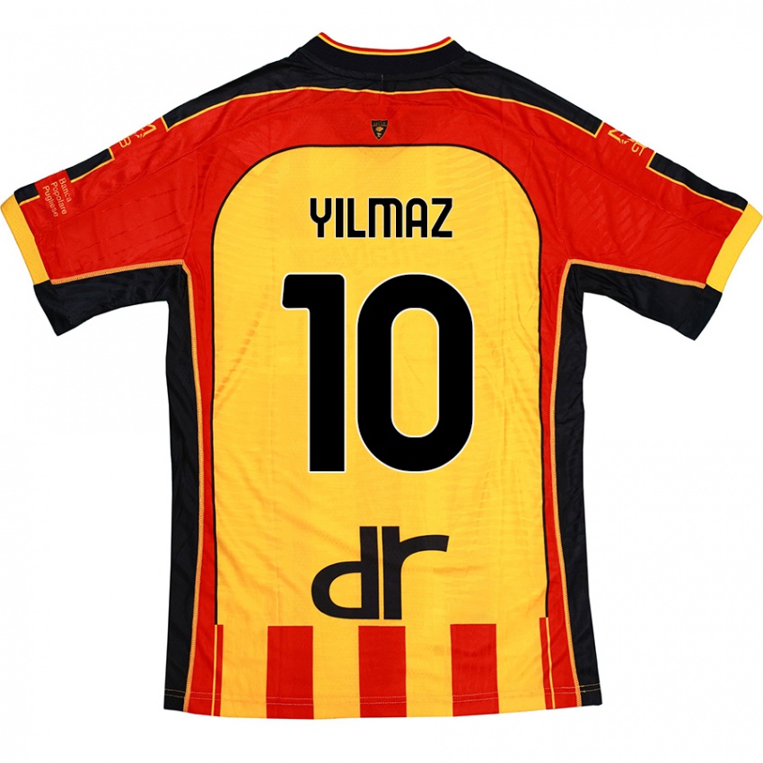 Mujer Camiseta Enes Yilmaz #10 Amarillo Rojo 1ª Equipación 2024/25 La Camisa México