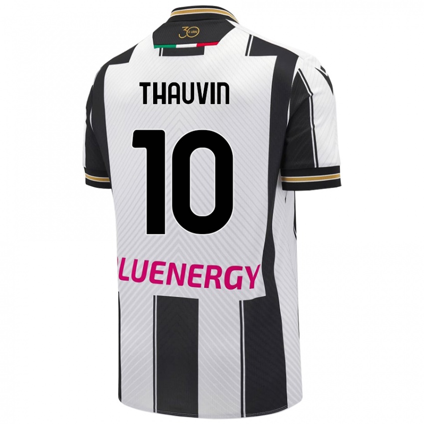 Mujer Camiseta Florian Thauvin #10 Blanco Negro 1ª Equipación 2024/25 La Camisa México