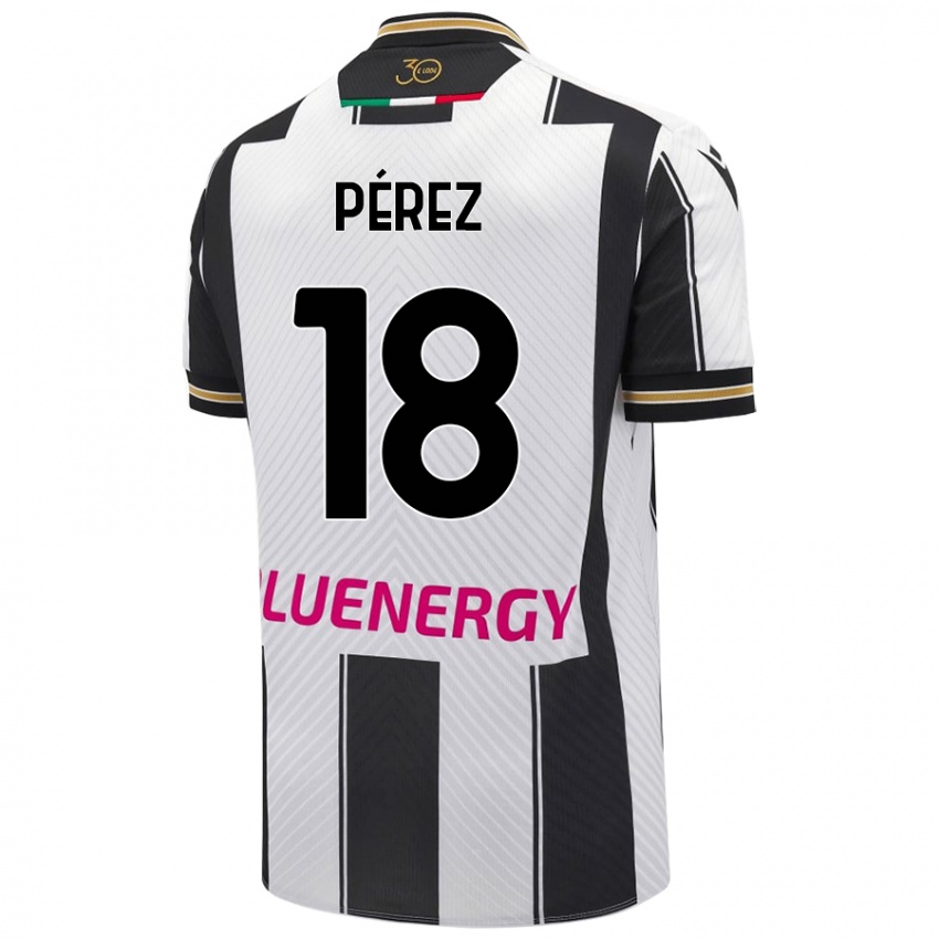 Mujer Camiseta Nehuén Pérez #18 Blanco Negro 1ª Equipación 2024/25 La Camisa México