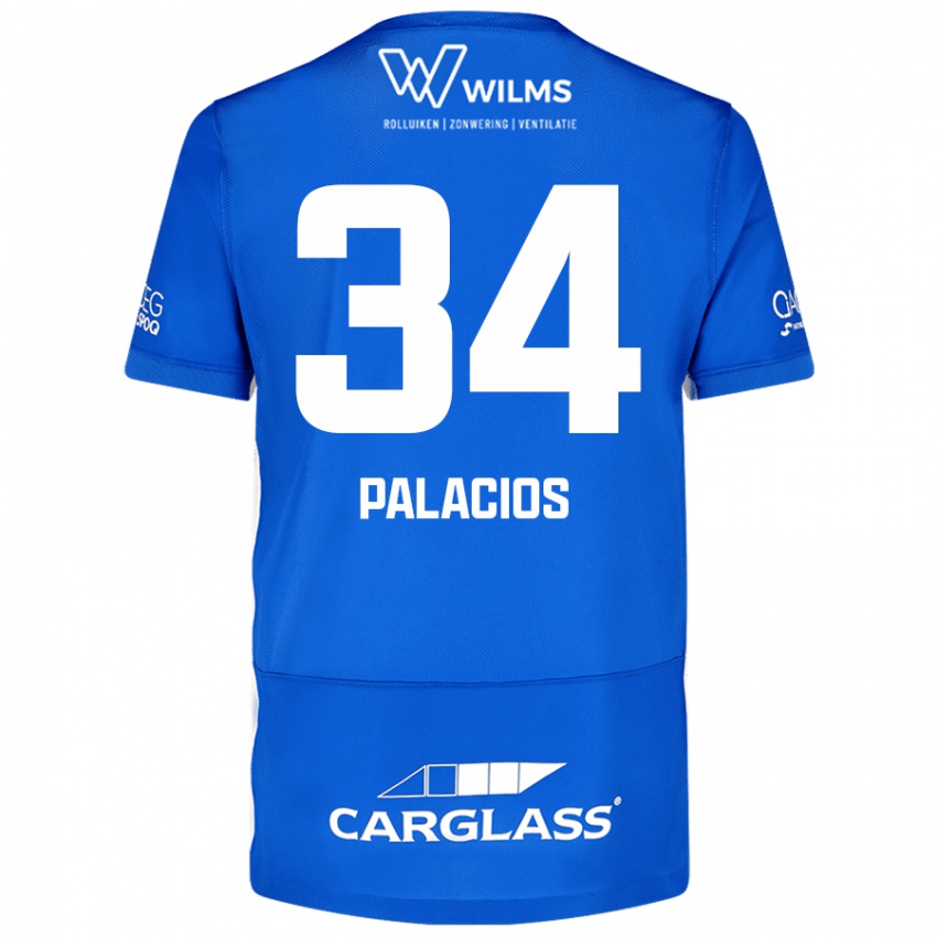 Mujer Camiseta Adrián Palacios #34 Azul 1ª Equipación 2024/25 La Camisa México