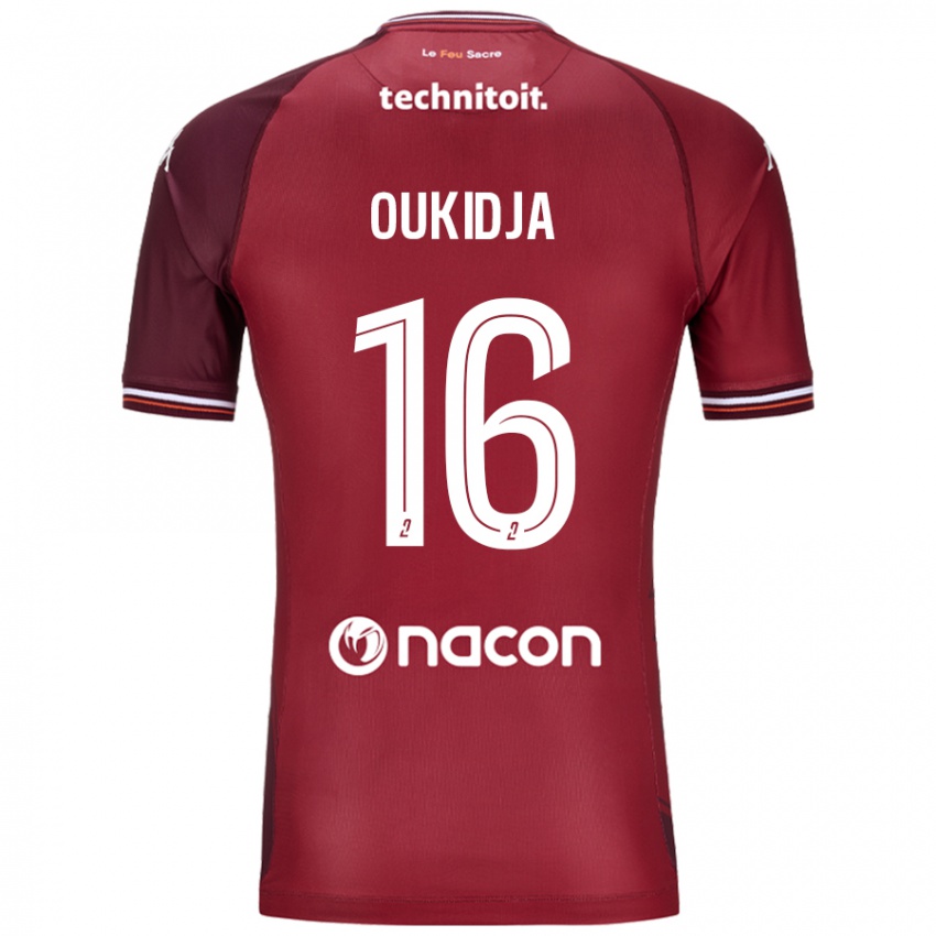 Mujer Camiseta Alexandre Oukidja #16 Rojo Granata 1ª Equipación 2024/25 La Camisa México