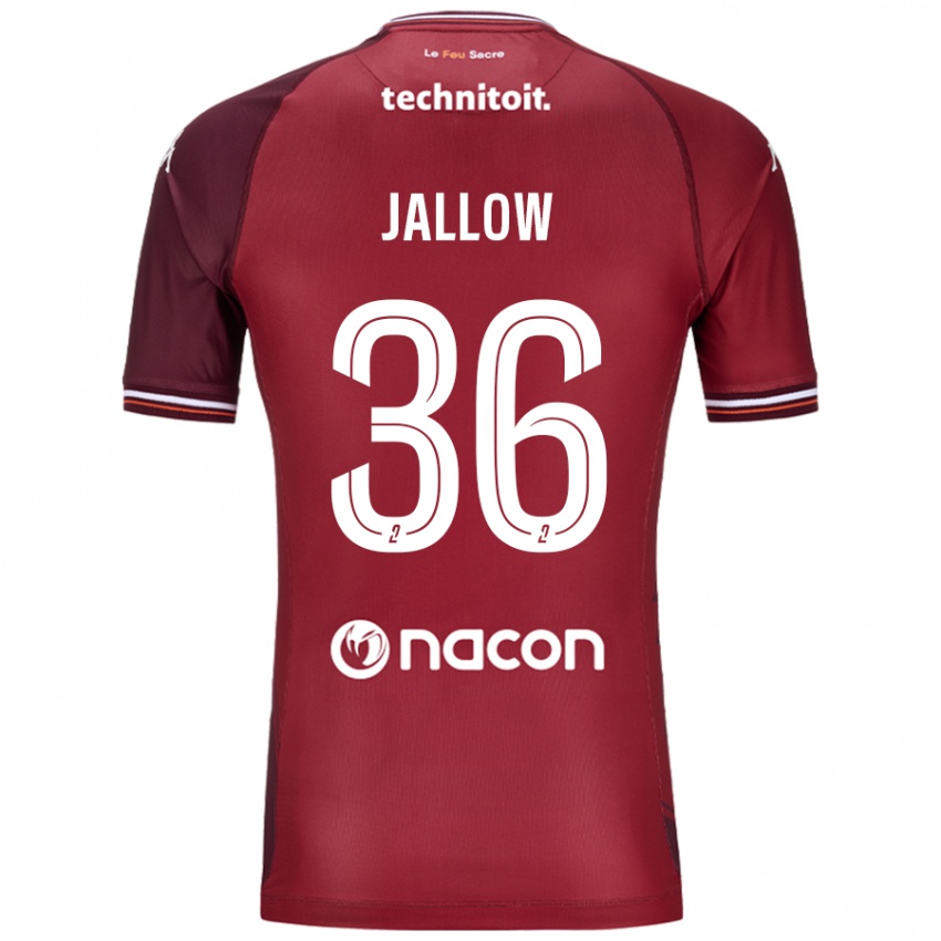 Mujer Camiseta Ablie Jallow #36 Rojo Granata 1ª Equipación 2024/25 La Camisa México