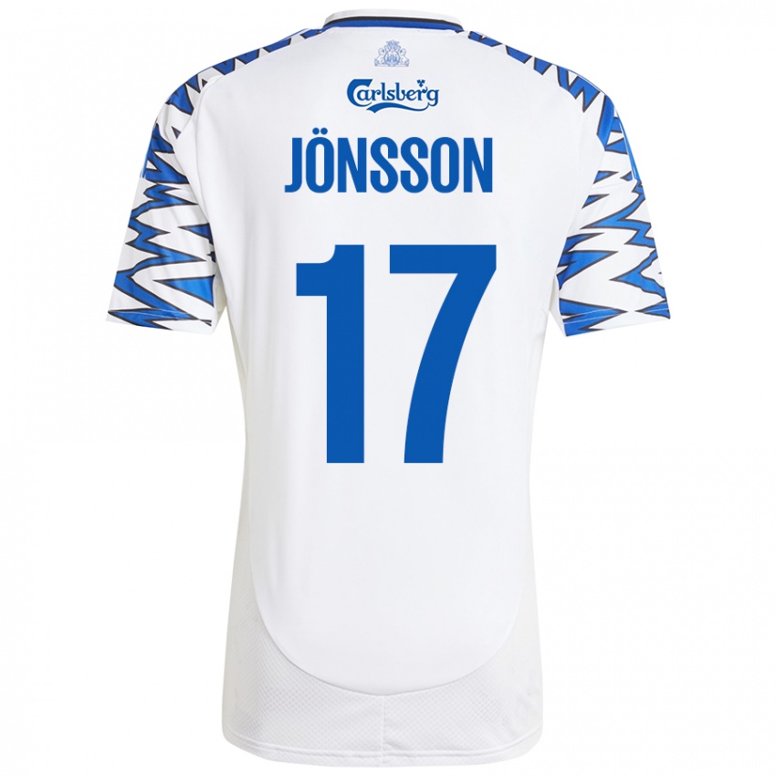 Mujer Camiseta Neo Jönsson #17 Blanco Azul Cielo 1ª Equipación 2024/25 La Camisa México