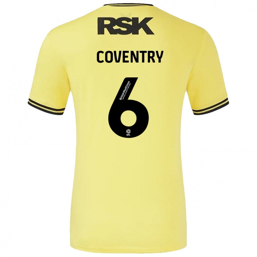 Mujer Camiseta Conor Coventry #6 Amarillo Negro 2ª Equipación 2024/25 La Camisa México