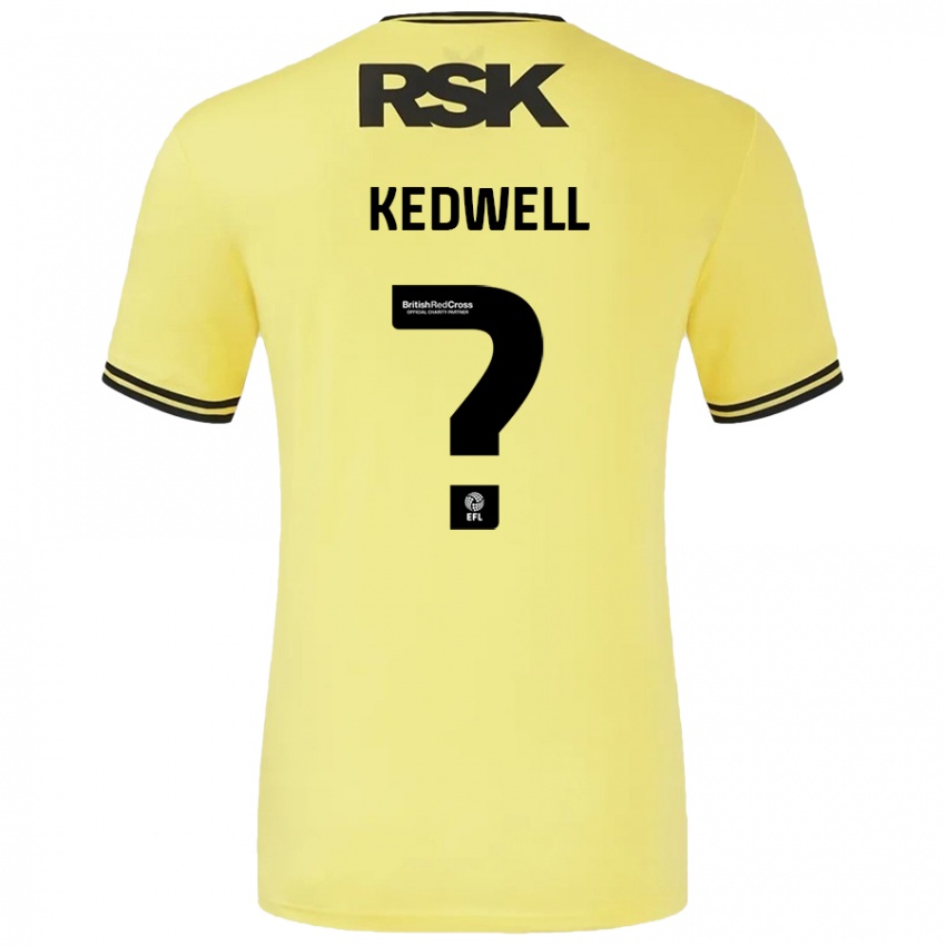 Mujer Camiseta Harvey Kedwell #0 Amarillo Negro 2ª Equipación 2024/25 La Camisa México