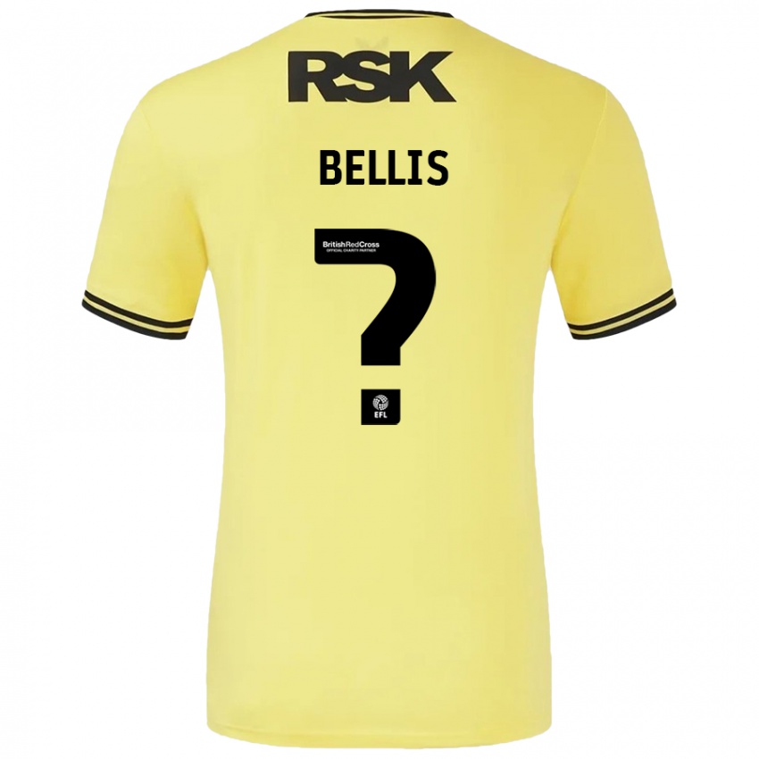 Mujer Camiseta Reece Bellis #0 Amarillo Negro 2ª Equipación 2024/25 La Camisa México