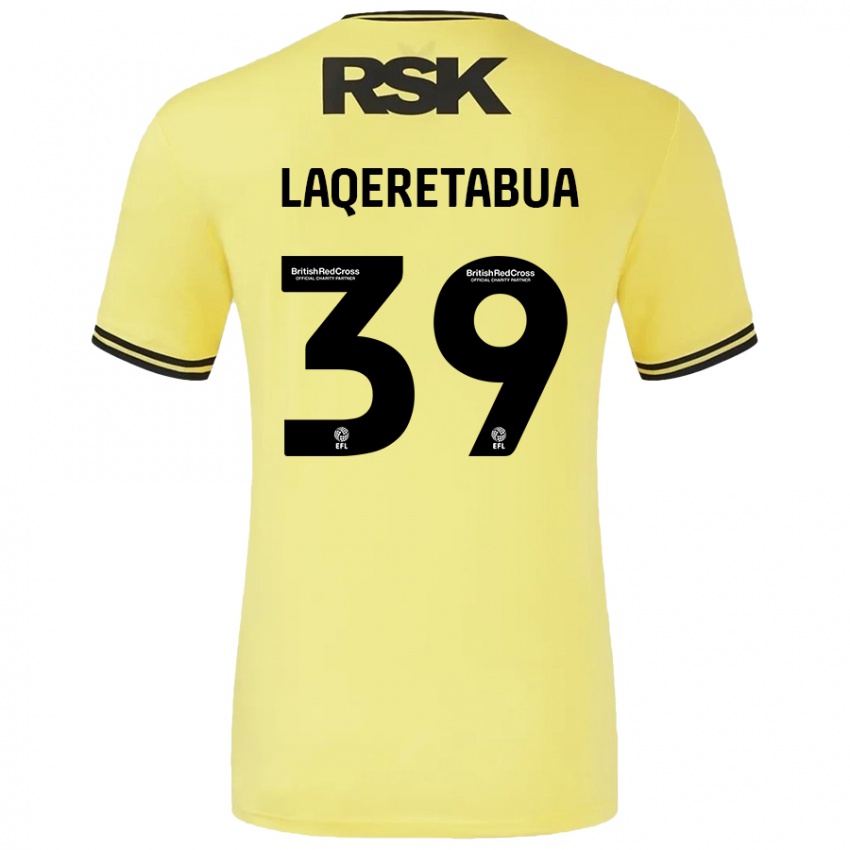 Mujer Camiseta Josh Laqeretabua #39 Amarillo Negro 2ª Equipación 2024/25 La Camisa México