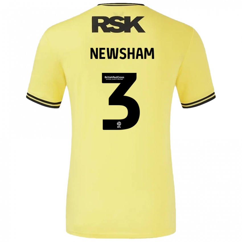 Mujer Camiseta Charlotte Newsham #3 Amarillo Negro 2ª Equipación 2024/25 La Camisa México