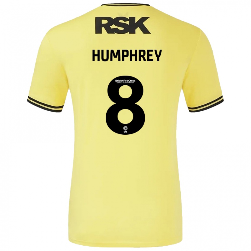 Mujer Camiseta Carla Humphrey #8 Amarillo Negro 2ª Equipación 2024/25 La Camisa México