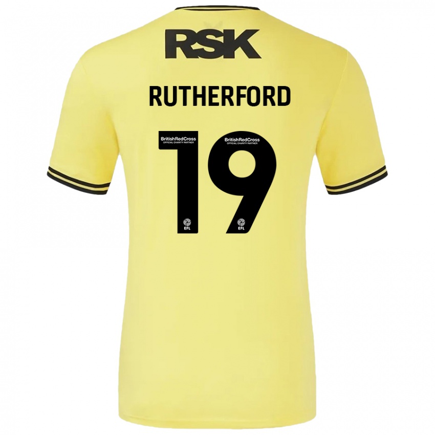 Mujer Camiseta Ella Rutherford #19 Amarillo Negro 2ª Equipación 2024/25 La Camisa México