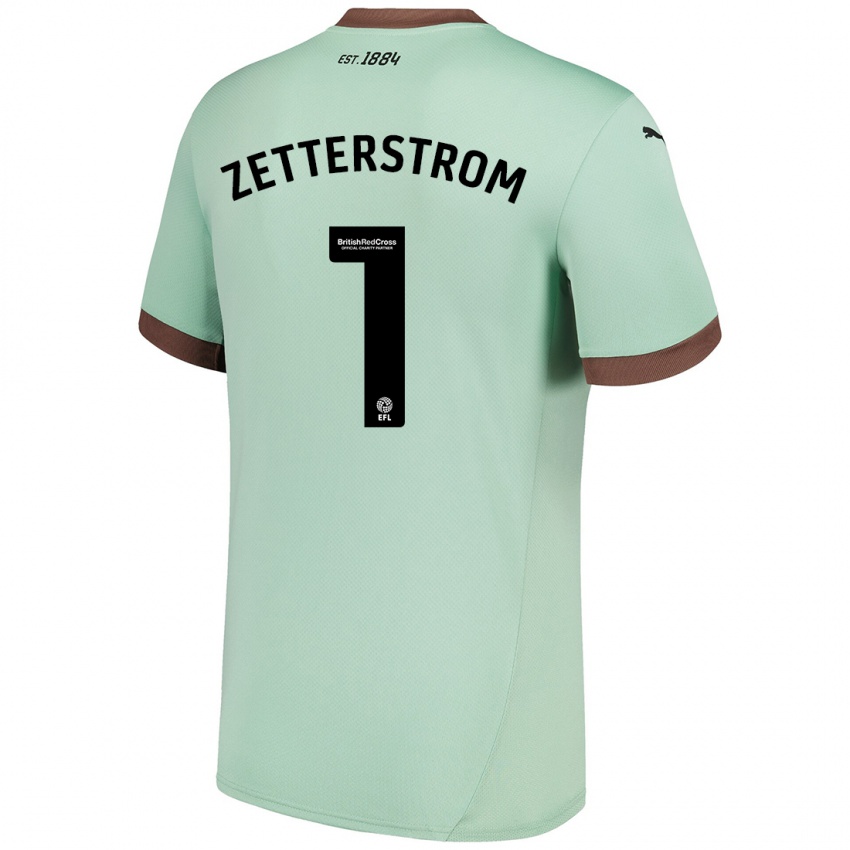 Mujer Camiseta Jacob Widell Zetterström #1 Verde Pálido 2ª Equipación 2024/25 La Camisa México