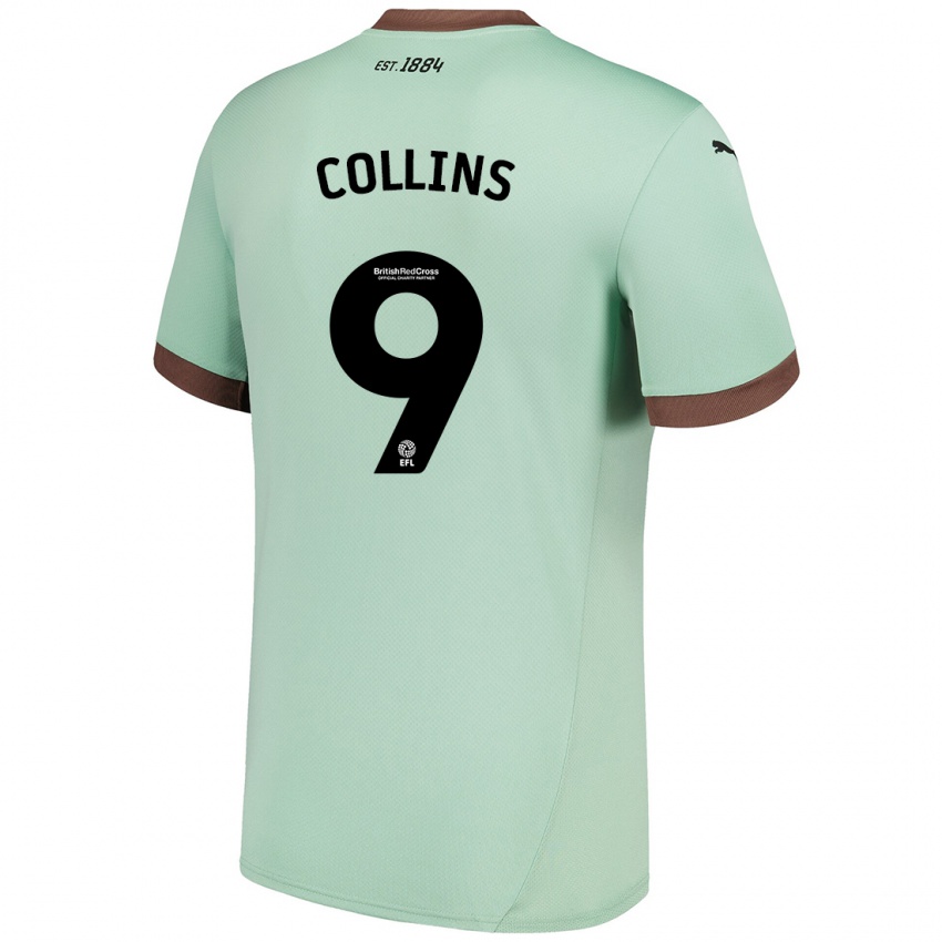 Mujer Camiseta James Collins #9 Verde Pálido 2ª Equipación 2024/25 La Camisa México