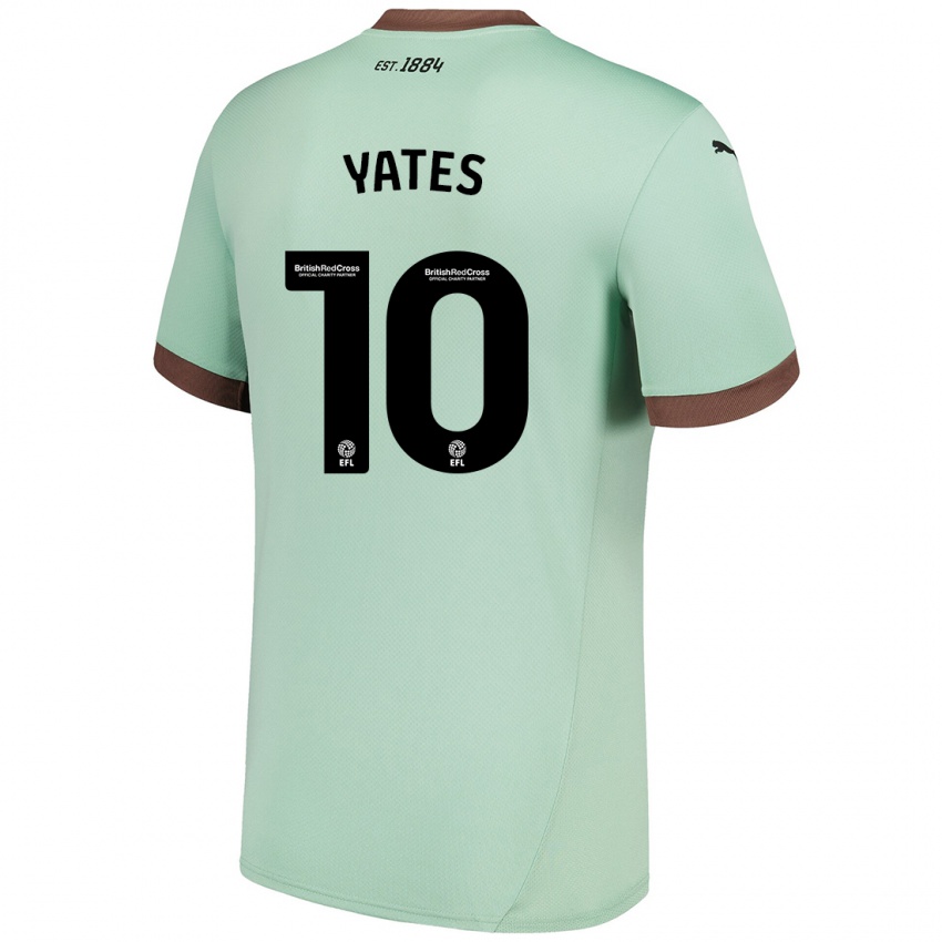 Mujer Camiseta Jerry Yates #10 Verde Pálido 2ª Equipación 2024/25 La Camisa México