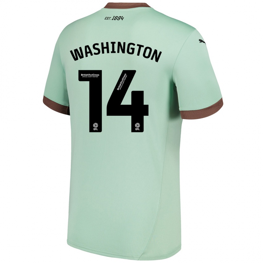 Mujer Camiseta Conor Washington #14 Verde Pálido 2ª Equipación 2024/25 La Camisa México