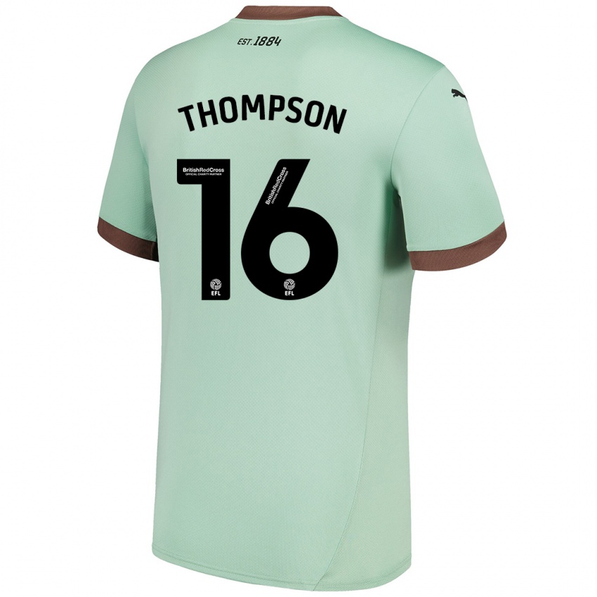 Mujer Camiseta Liam Thompson #16 Verde Pálido 2ª Equipación 2024/25 La Camisa México