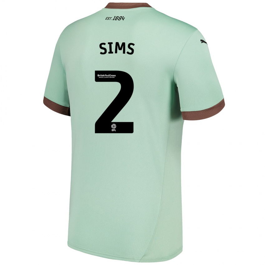 Mujer Camiseta Amy Sims #2 Verde Pálido 2ª Equipación 2024/25 La Camisa México