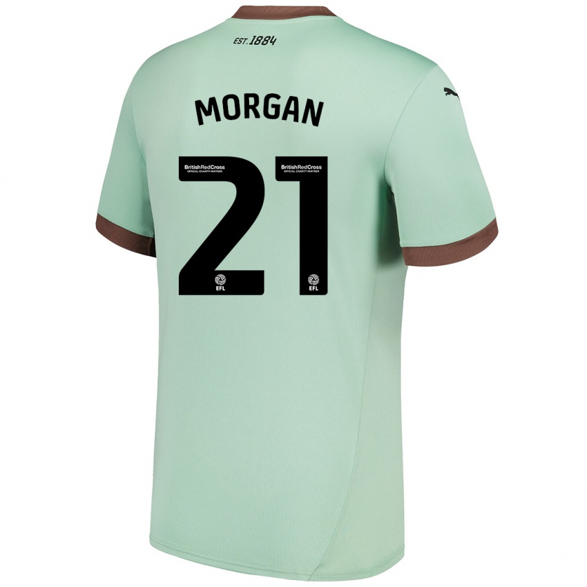 Mujer Camiseta Sarah Morgan #21 Verde Pálido 2ª Equipación 2024/25 La Camisa México