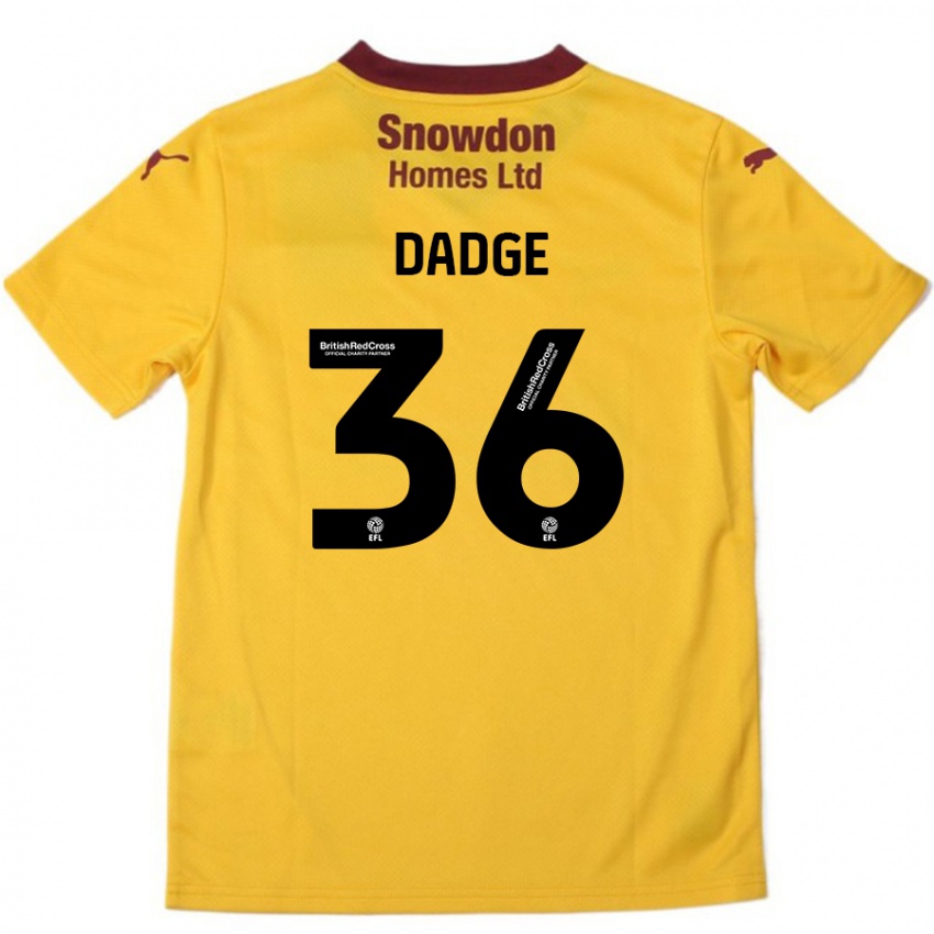 Mujer Camiseta James Dadge #36 Naranja Borgoña 2ª Equipación 2024/25 La Camisa México