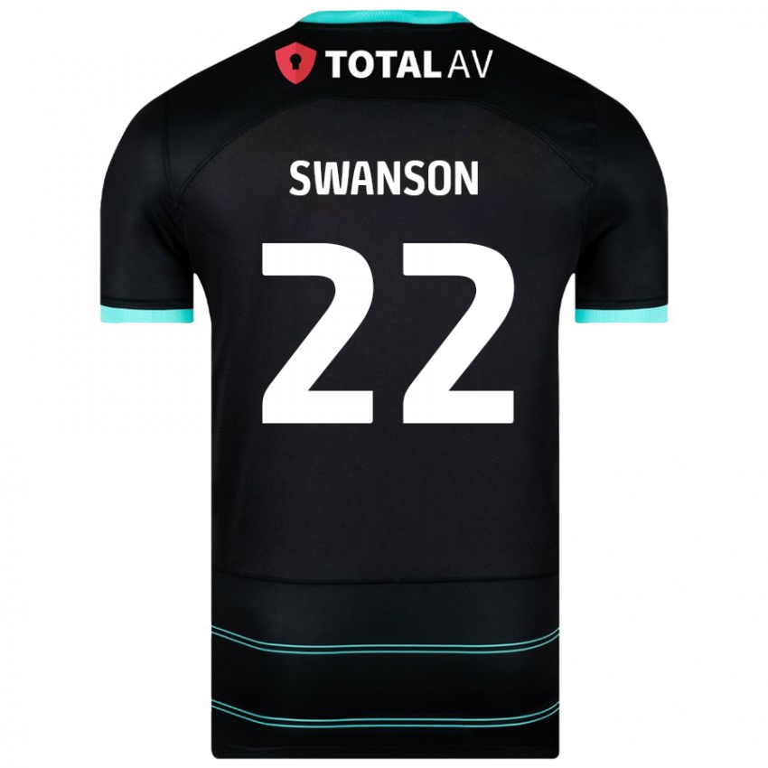 Mujer Camiseta Zak Swanson #22 Negro 2ª Equipación 2024/25 La Camisa México