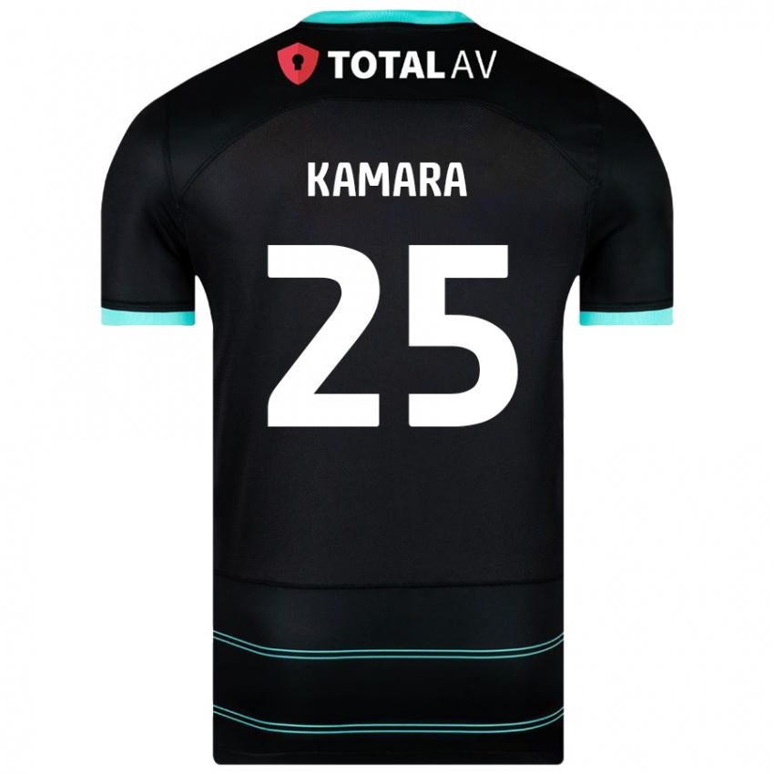 Mujer Camiseta Abdoulaye Kamara #25 Negro 2ª Equipación 2024/25 La Camisa México