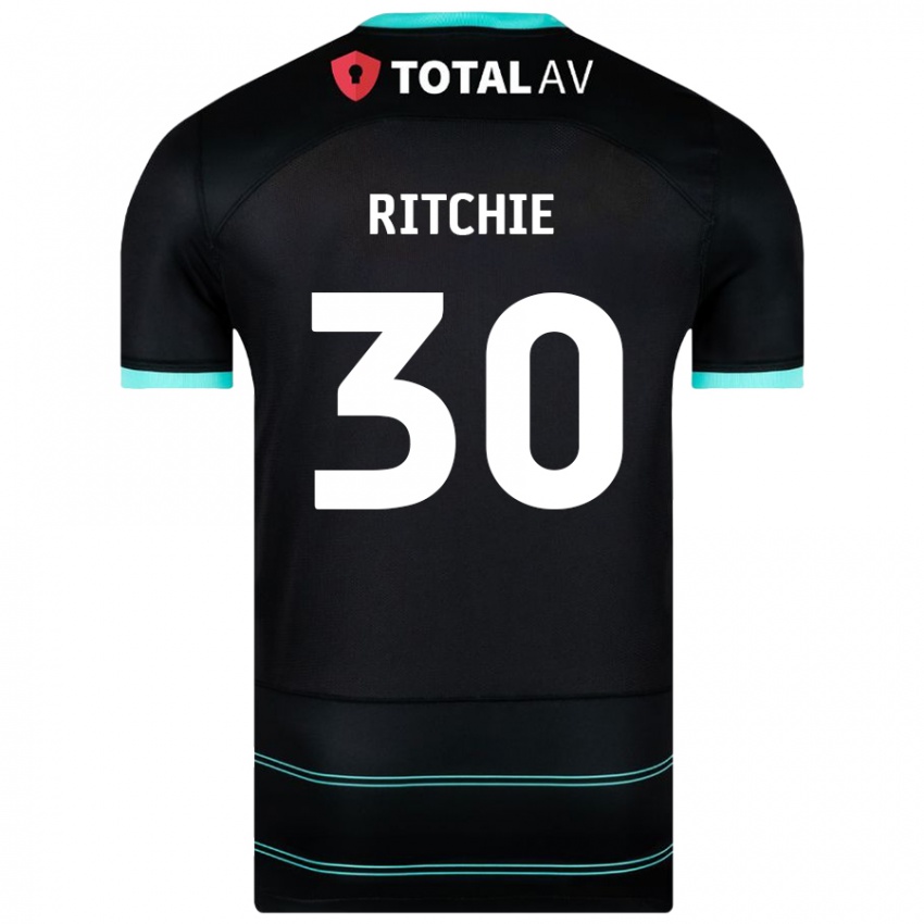 Mujer Camiseta Matt Ritchie #30 Negro 2ª Equipación 2024/25 La Camisa México