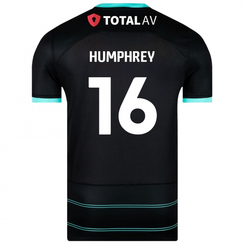 Mujer Camiseta Ella Humphrey #16 Negro 2ª Equipación 2024/25 La Camisa México