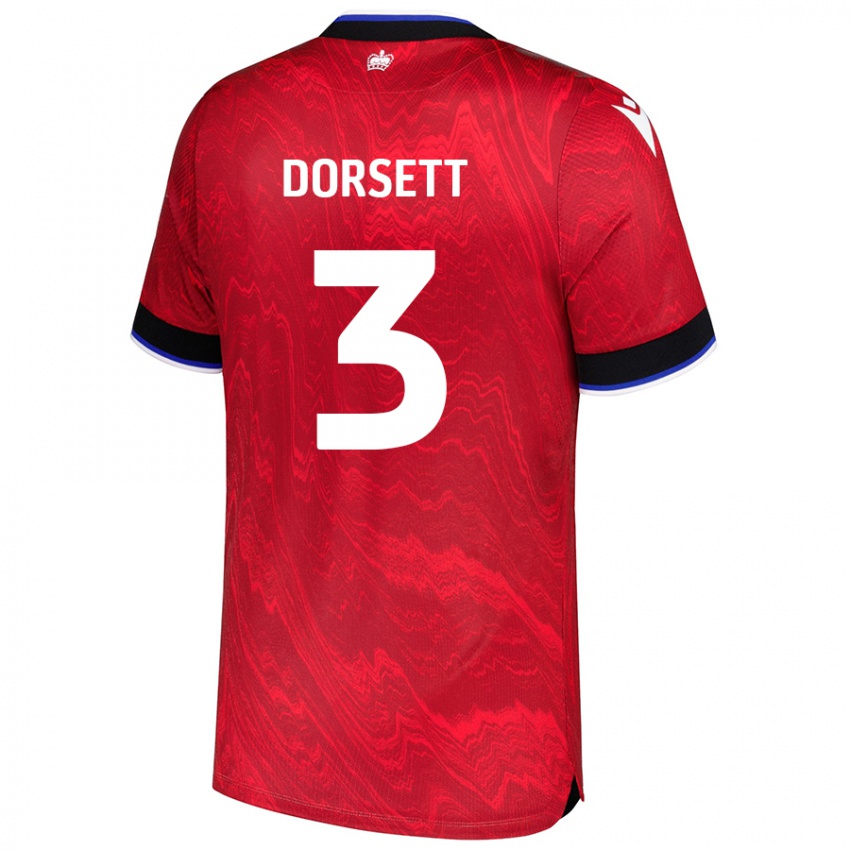 Mujer Camiseta Jeriel Dorsett #3 Rojo Negro 2ª Equipación 2024/25 La Camisa México