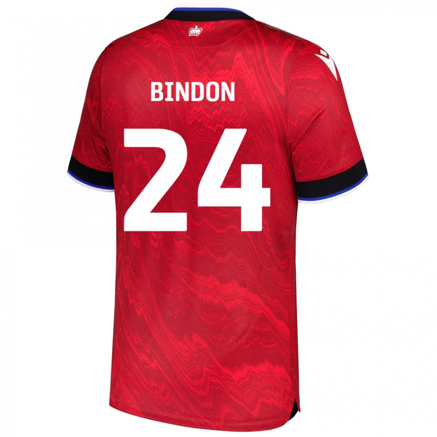 Mujer Camiseta Tyler Bindon #24 Rojo Negro 2ª Equipación 2024/25 La Camisa México