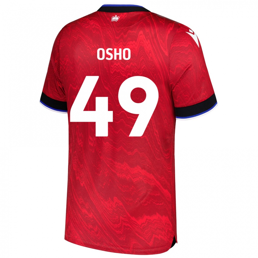 Mujer Camiseta Emmanuel Osho #49 Rojo Negro 2ª Equipación 2024/25 La Camisa México