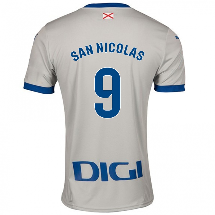 Mujer Camiseta Olga San Nicolás #9 Gris Claro 2ª Equipación 2024/25 La Camisa México