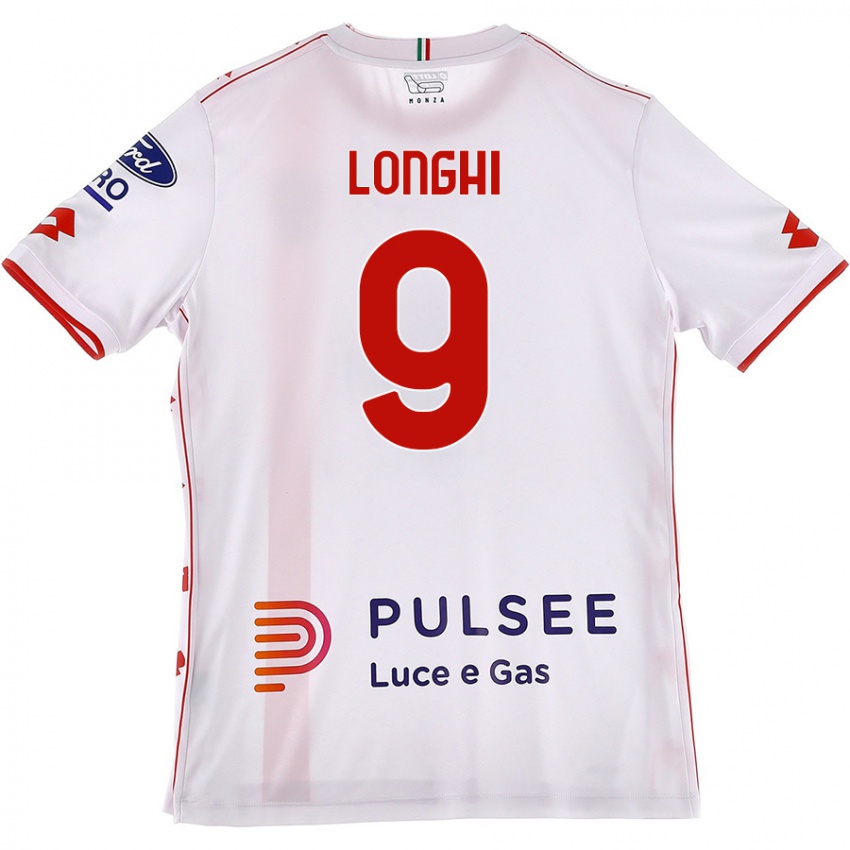 Mujer Camiseta Jordan Longhi #9 Blanco Rojo 2ª Equipación 2024/25 La Camisa México