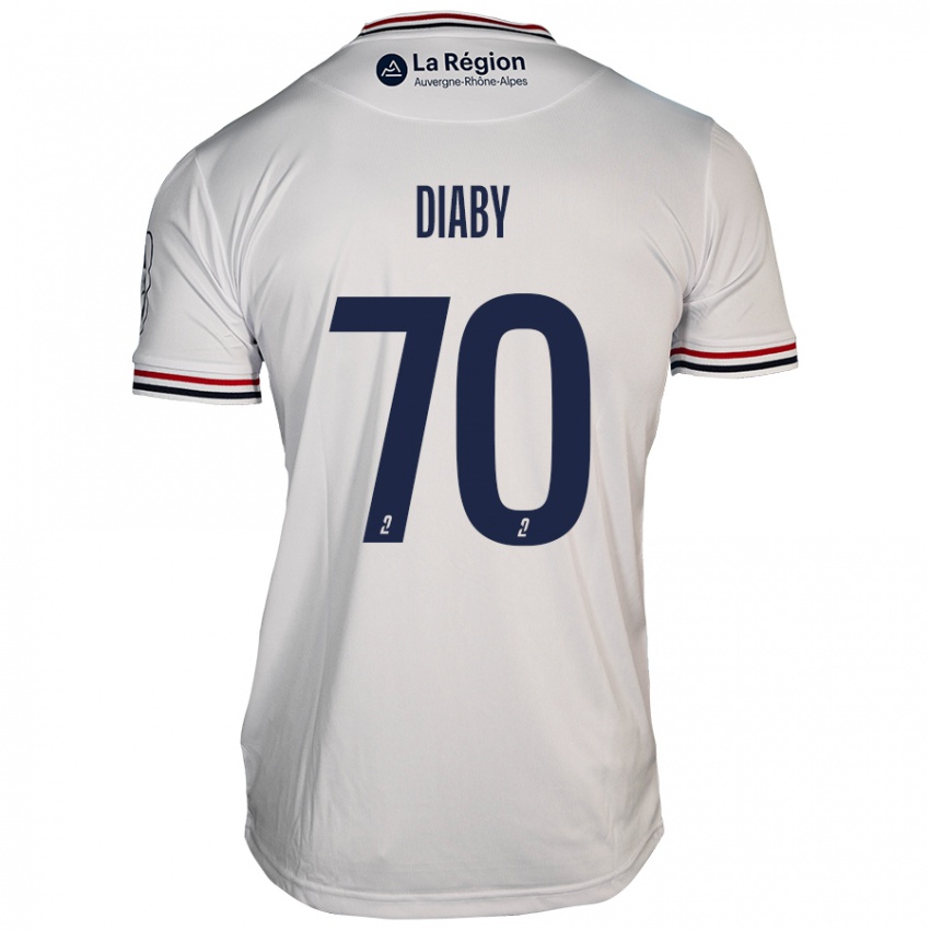 Mujer Camiseta Yadaly Diaby #70 Blanco 2ª Equipación 2024/25 La Camisa México