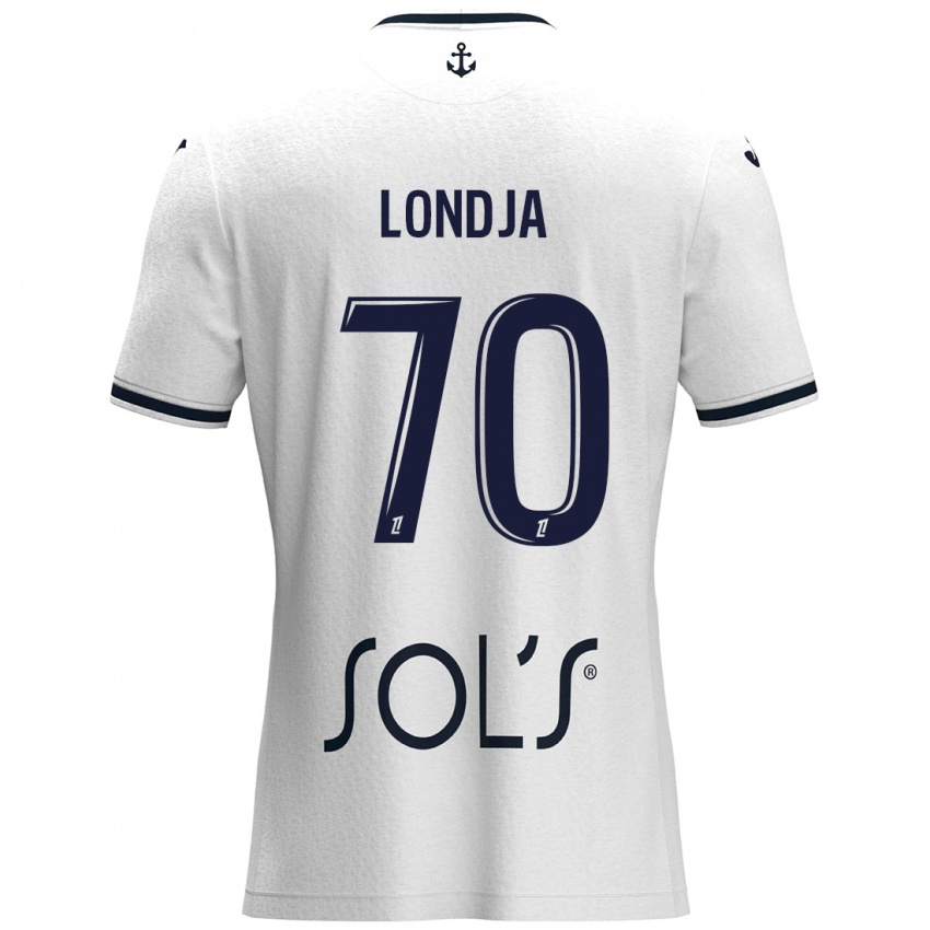 Mujer Camiseta Ruben Londja #70 Blanco Azul Oscuro 2ª Equipación 2024/25 La Camisa México