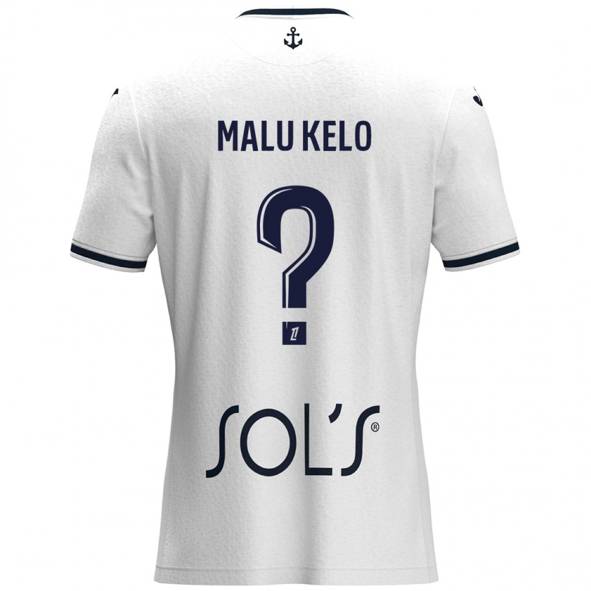 Mujer Camiseta Yohann Malu Kelo #0 Blanco Azul Oscuro 2ª Equipación 2024/25 La Camisa México