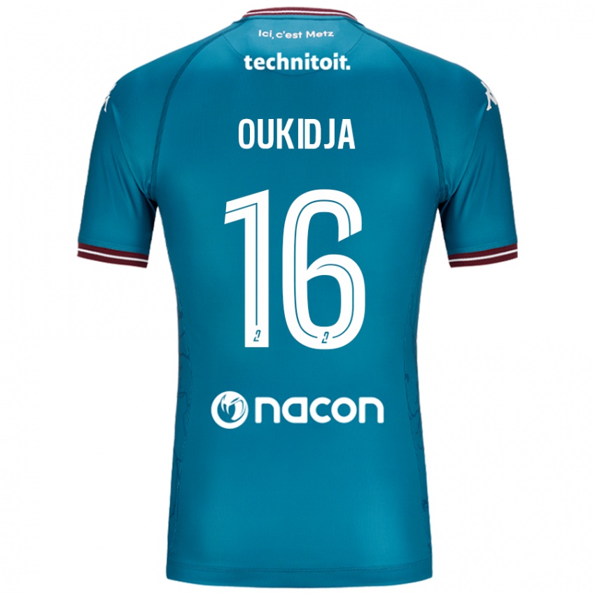 Mujer Camiseta Alexandre Oukidja #16 Azul Petróleo 2ª Equipación 2024/25 La Camisa México