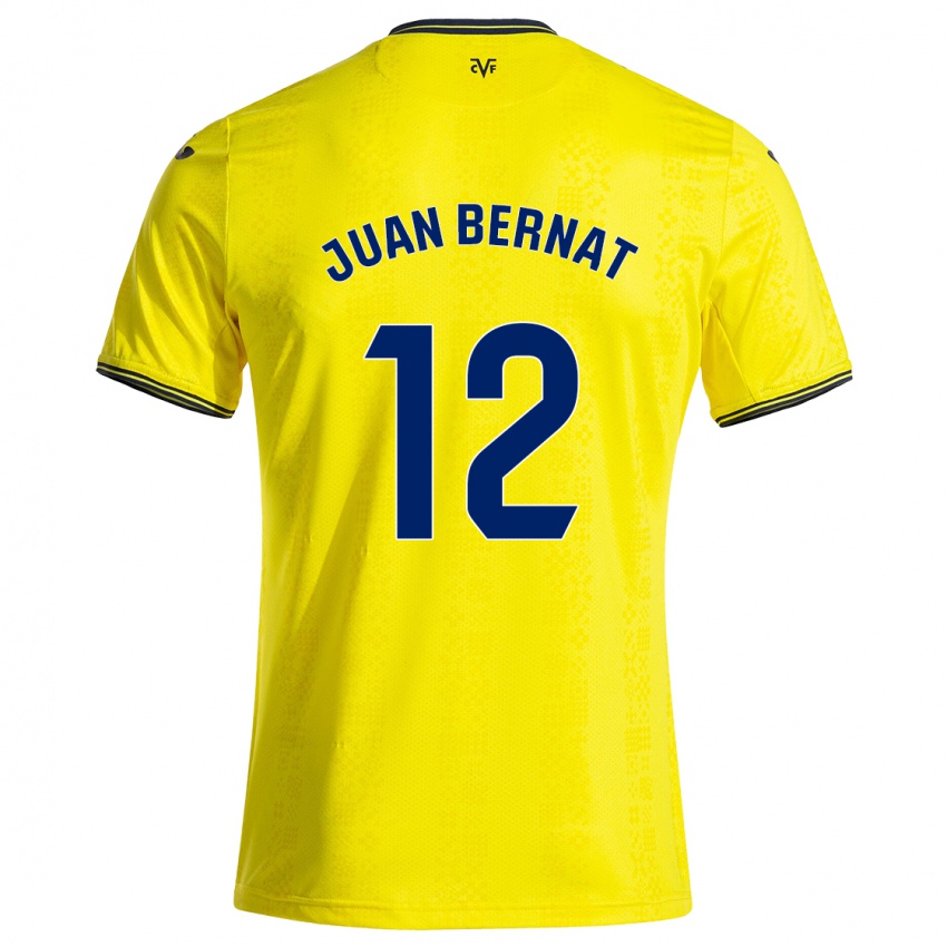 Niño Camiseta Juan Bernat #12 Amarillo Negro 1ª Equipación 2024/25 La Camisa México