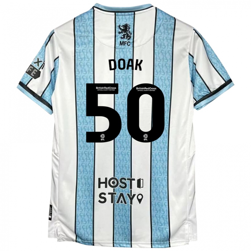 Niño Camiseta Ben Doak #50 Blanco Azul 2ª Equipación 2024/25 La Camisa México