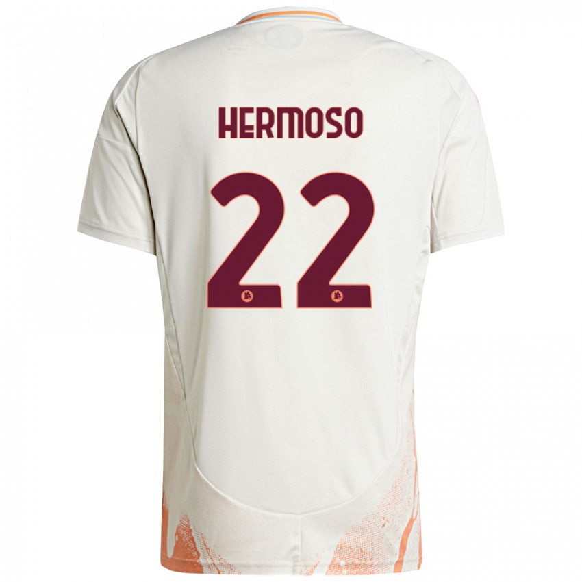 Niño Camiseta Mario Hermoso #22 Crema Blanco Naranja 2ª Equipación 2024/25 La Camisa México