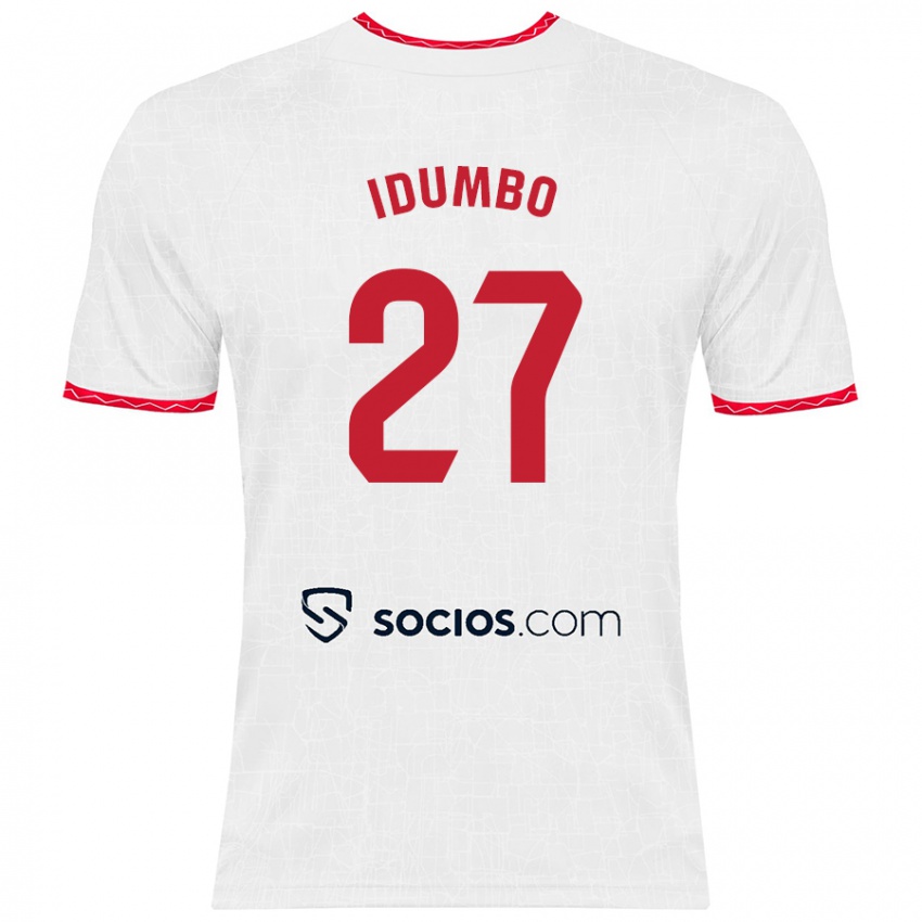 Niño Camiseta Stanis Idumbo Muzambo #27 Blanco Rojo 1ª Equipación 2024/25 La Camisa México