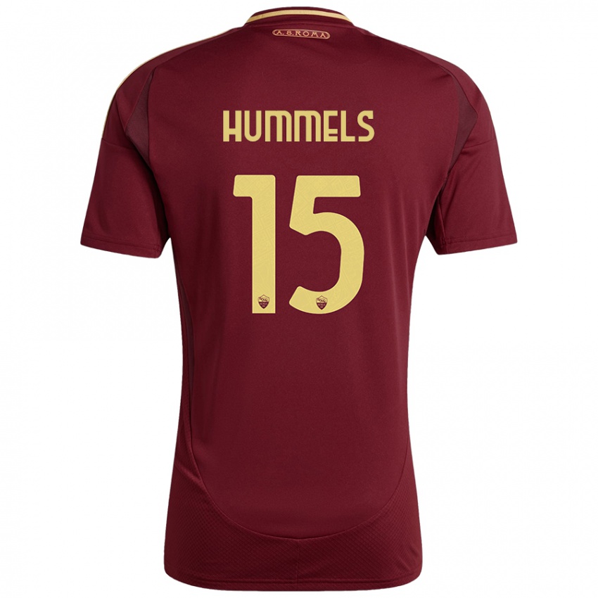 Niño Camiseta Mats Hummels #15 Rojo Marrón Dorado 1ª Equipación 2024/25 La Camisa México