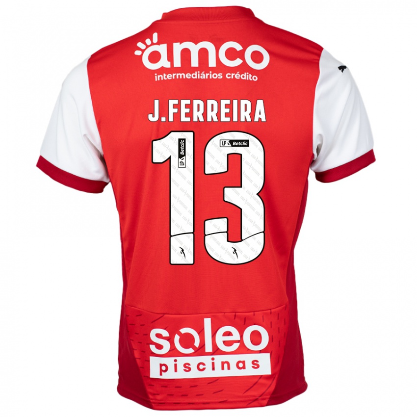 Niño Camiseta João Ferreira #13 Rojo Blanco 1ª Equipación 2024/25 La Camisa México