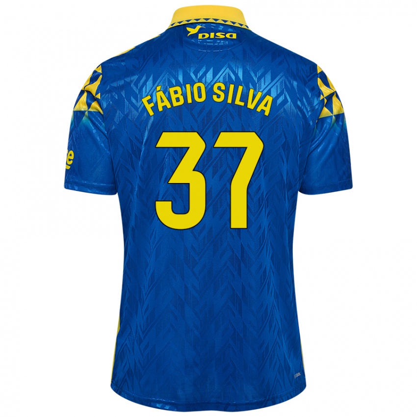 Niño Camiseta Fabio Silva #37 Azul Amarillo 2ª Equipación 2024/25 La Camisa México